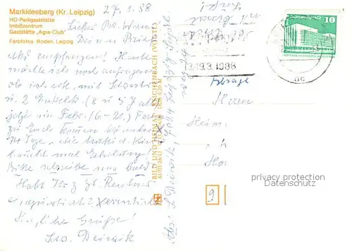 AK / Ansichtskarte Markkleeberg HO Parkgaststaette Imbisszentrum Gaststaette Agra Club Markkleeberg