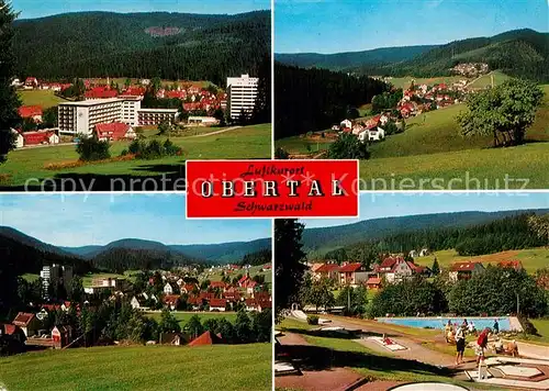 AK / Ansichtskarte Obertal_Baiersbronn Panorama Teilansichten Freibad Minigolf Obertal Baiersbronn