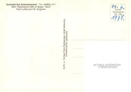 AK / Ansichtskarte Rettenbach_Sankt_Englmar Kurhotel Gut Schmelmerhof Gaststube Rettenbach_Sankt_Englmar