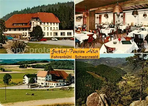 AK / Ansichtskarte Fohrenbuehl Gasthof Pension Adler Gastraum Panorama Fohrenbuehl