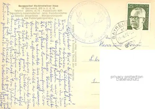 AK / Ansichtskarte Marktredwitz Berggasthof Marktredwitzer Haus Marktredwitz