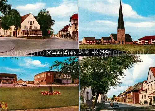 AK / Ansichtskarte Munsterlager Garnisonkirche Rathaus Wilh Bockelmann Strasse Munsterlager