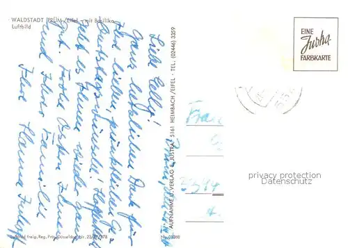 AK / Ansichtskarte Pruem_Eifel Fliegeraufnahme mit Basilika Pruem_Eifel