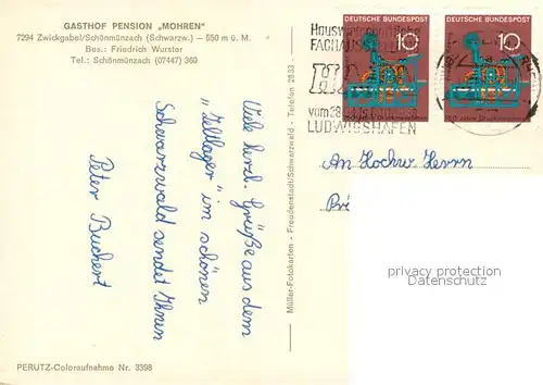 AK / Ansichtskarte Schoenmuenzach Gasthof Pension Mohren Schoenmuenzach