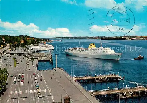 AK / Ansichtskarte Kiel Faehrschiffe am Oslo Kai Kiel