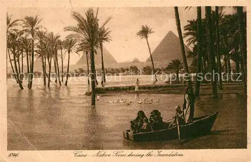 AK / Ansichtskarte Cairo_Egypt Native Scene during the Inundation Cairo Egypt