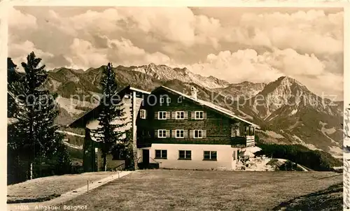 AK / Ansichtskarte Sonthofen_Oberallgaeu Allgaeuer Berghof mit Alpe Eck an den Hoernern Allgaeuer Alpen Sonthofen Oberallgaeu