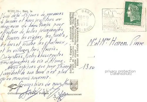 AK / Ansichtskarte Barr_Bas Rhin Altstadt Trachten Panorama Barr Bas Rhin