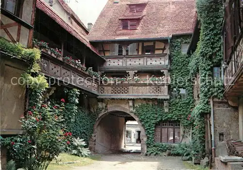 AK / Ansichtskarte Obernai_Bas_Rhin Cour des Chevaliers richement fleurie XVIe siecle Obernai_Bas_Rhin