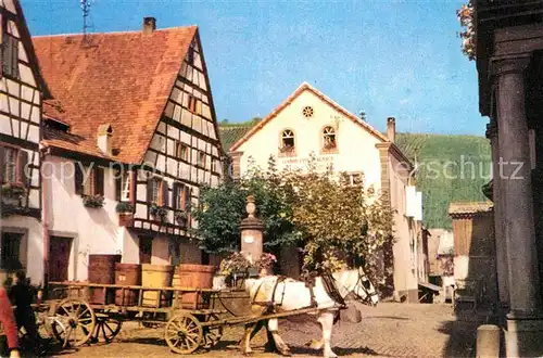 AK / Ansichtskarte Riquewihr_Haut_Rhin Altstadt Pferdewagen Riquewihr_Haut_Rhin
