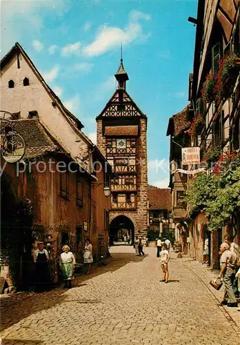 AK / Ansichtskarte Riquewihr_Haut_Rhin Le Dolder Tour du XIIIe siecle Fontaine Sinnbrunnen Riquewihr_Haut_Rhin