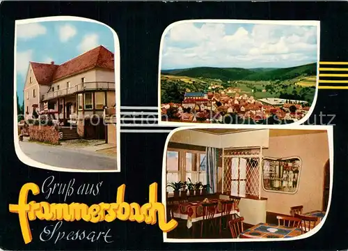 Frammersbach Terrassengaststaette Fremdenpension Kessler Panorama Frammersbach