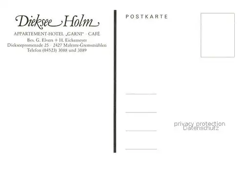 Malente Gremsmuehlen Dieksee Holm Appartement Hotel Garni Malente Gremsmuehlen