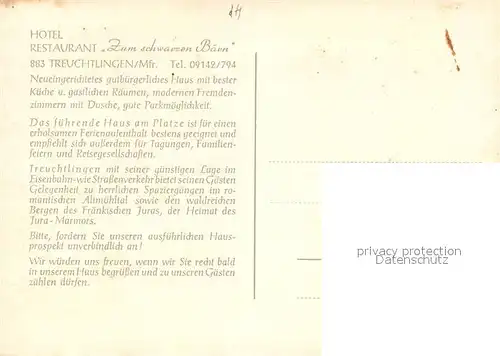 Treuchtlingen Hotel Restaurant Zum schwarzen Baeren Treuchtlingen