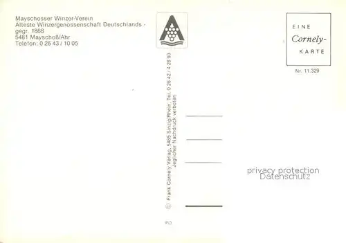 Mayschoss Panorama Mayschosser Weinkeller Gastraum Gewoelbekeller Strassenpartie Mayschoss