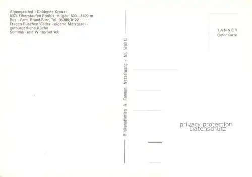 Steibis Alpengasthof Goldenes Kreuz Restaurant Steibis