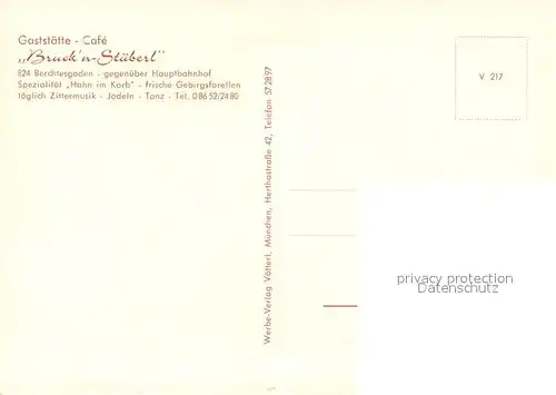 Berchtesgaden Gaststaette Bruck n Stueberl Berchtesgaden