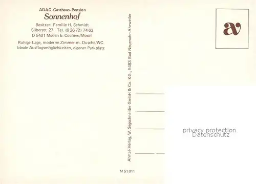 Mueden_Mosel Gasthaus Pension Sonnenhof Mueden Mosel