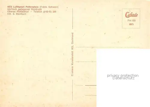 Pottenstein_Oberfranken Waldcafe Oberes Puttlachtal Pottenstein_Oberfranken