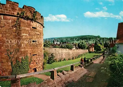 Buedingen_Hessen Stadtmauer mit Untertor Buedingen Hessen
