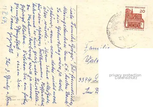 Buedingen_Hessen Stadtmauer mit Untertor Buedingen Hessen