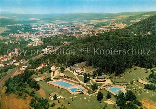 Bad_Kissingen Fliegeraufnahme mit Terrassen Schwimmbad Bad_Kissingen