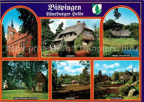 Bispingen Kirche Lesehalle Huetzel Im Luhe Tal Altes Pfarrhaus mit Kirche Schafstall Heidegarten Bispingen