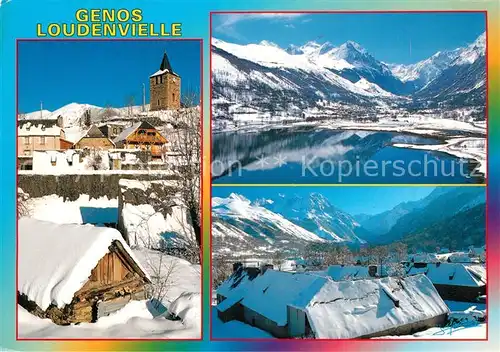 Genos_Hautes Pyrenees et village de Loudenvielle en hiver Genos Hautes Pyrenees