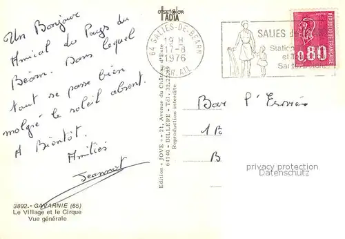 Gavarnie_Hautes Pyrenees Vue generale du village et le Cirque Gavarnie Hautes Pyrenees