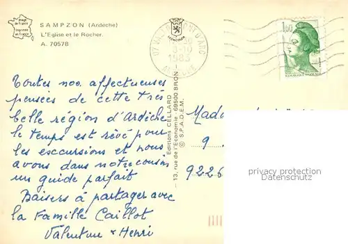 Sampzon Panorama Eglise et le Rocher Sampzon