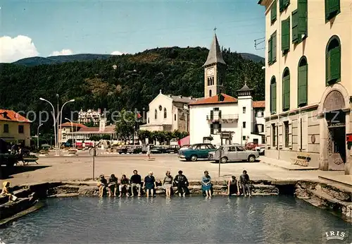 Ax les Thermes Bassin des Ladres eaux sulfureuses Place du Breilh Eglise Ax les Thermes