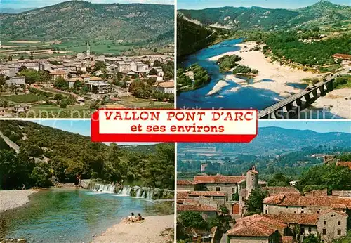 Vallon Pont d_Arc et ses environs Pont et rocher de Sampzon Baignade au Moulin de Noe Vallee de l Ibie Toits de Salavas Vallon Pont d Arc