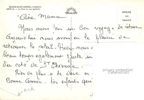 Bourg Saint Andeol Vue panoramique et Pont sur le Rhone Bourg Saint Andeol