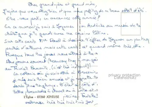 Joyeuse Eglise Dessin Kuenstlerkarte Joyeuse