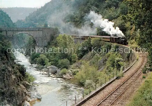 Tournon sur Rhone Chemin de fer du Vivarais Ligne Tournon a Lamastre Locomotive Gorges du Coux Passage des Etroits Tournon sur Rhone