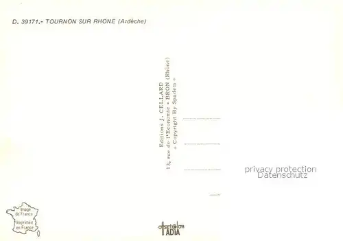 Tournon sur Rhone Vue panoramique Tour Pont Piscine Tournon sur Rhone