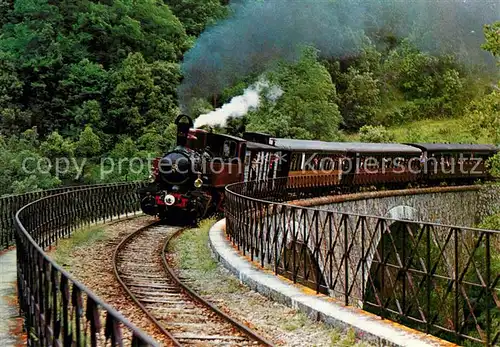Tournon sur Rhone Chemin de fer du Vivarais Ligne Tournon a Lamastre Locomotive Train sur le Viaduc de Troye Tournon sur Rhone