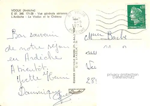 Vogue l Ardeche Viaduc et le Chateau vue aerienne Vogue