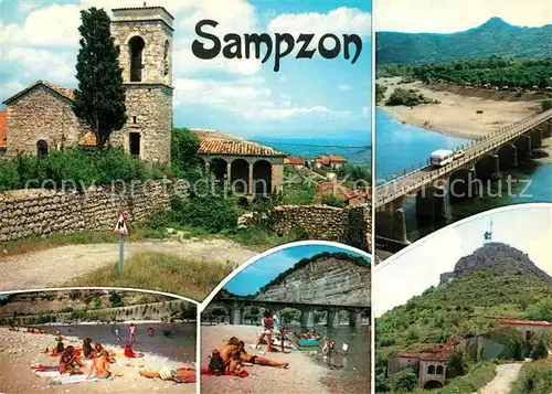 Sampzon Panorama Vallee de l Ardeche Village et Rocher de Sampzon Plage Pont Sampzon