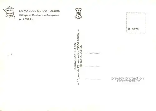 Sampzon Panorama Vallee de l Ardeche Village et Rocher de Sampzon Plage Pont Sampzon