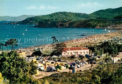 Bormes les Mimosas Plage de La Faviere au fond Cap Benat Ile de Port Cros Bormes les Mimosas