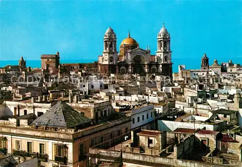 Cadiz_Andalucia Vista parcial y Catedral Cadiz Andalucia