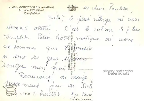 Cervieres_Briancon Vue generale en hiver Cervieres Briancon