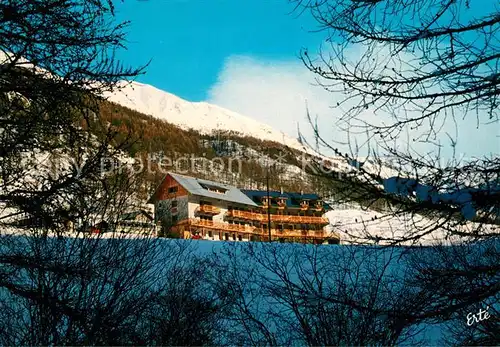Ceillac Vue hivernale de l Hotel La Cascade Alpes Ceillac