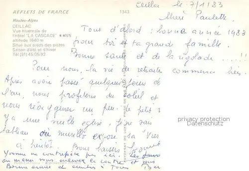 Ceillac Vue hivernale de l Hotel La Cascade Alpes Ceillac