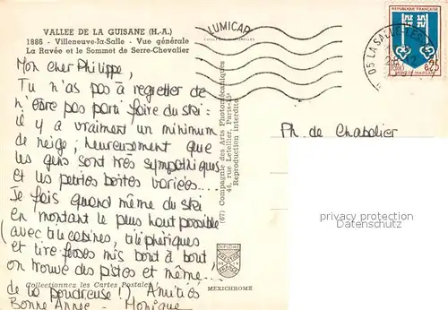 Villeneuve_la_Salle Vue generale La Ravee et Sommet de Serre Chevalier en hiver 