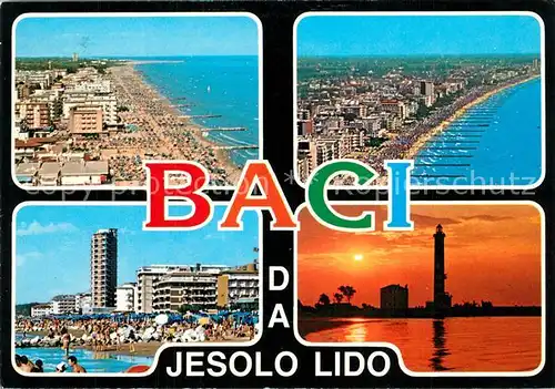 AK / Ansichtskarte Jesolo Kuestenpanorama Strand Sonnenuntergang am Meer Jesolo