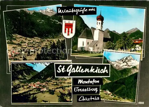 AK / Ansichtskarte St_Gallenkirch_Vorarlberg Panorama Montafon Ortsmotiv mit Kirche St_Gallenkirch_Vorarlberg