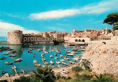 AK / Ansichtskarte Dubrovnik_Ragusa Hafen Festung Altstadt Dubrovnik Ragusa