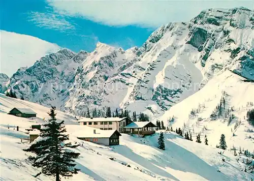 AK / Ansichtskarte Berchtesgaden Berggaststaette Oberahornkaser mit Hohem Goell Winterlandschaft Berchtesgadener Alpen Berchtesgaden